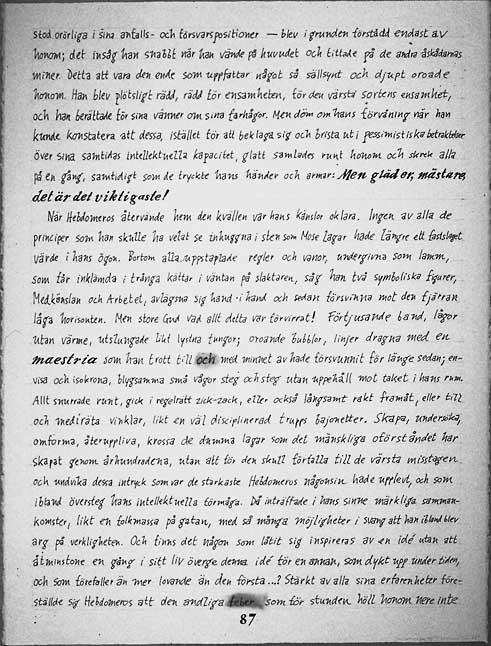 Jan Svenungssons Hebdomeros av Giorgio de Chirico, page 87