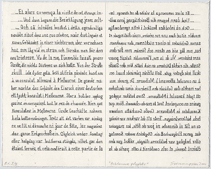 Jan Svenungsson - Etching 2000