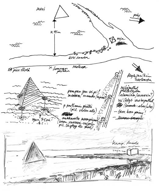 Nine Pyramids illustration project: Reykjavik sketchbook page