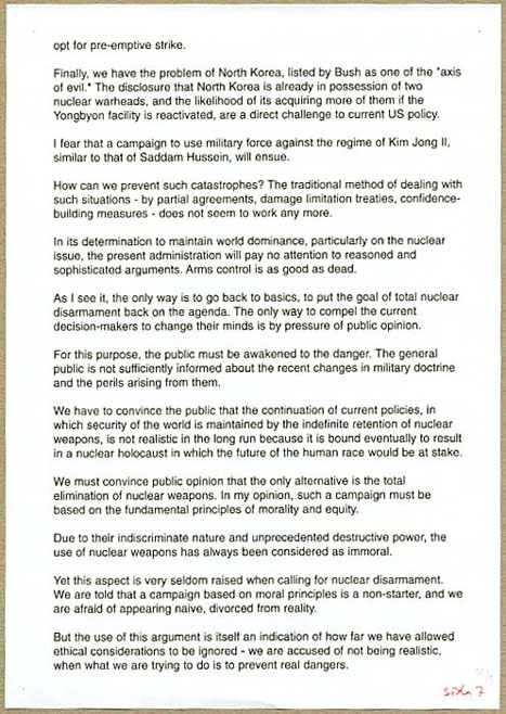 Joseph Rotblat speech Jan 8, 2003