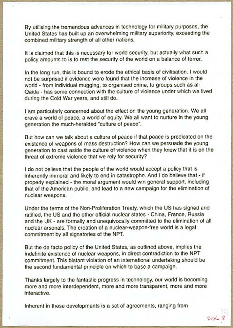 Joseph Rotblat speech Jan 8, 2003