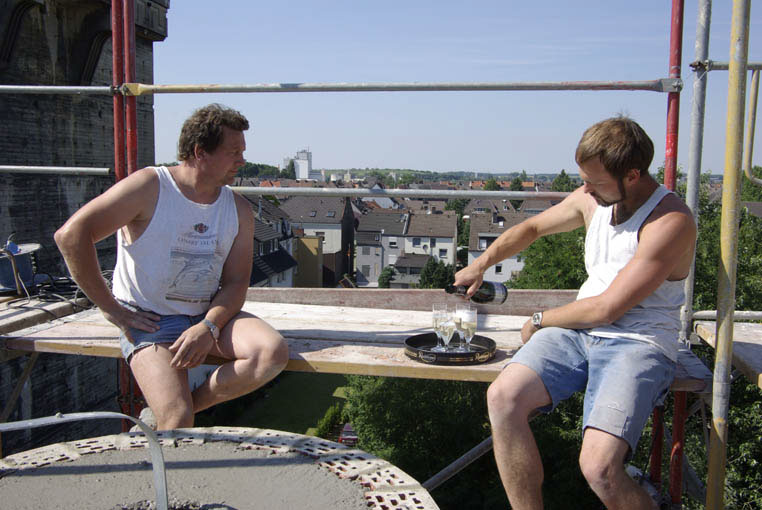 Jan Svenungsson: Champagne on top of the scaffolding, The Ninth Chimney, Hamm 2008