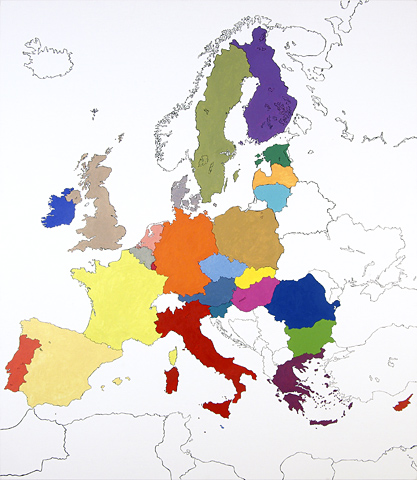 Jan Svenungsson: Psycho-Mapping Europe version 2.0, painting 01/20