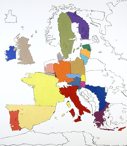 Jan Svenungsson: Psycho-Mapping Europe version 2.0, painting 08/20